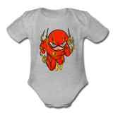 Character #32 Organic Short Sleeve Baby Bodysuit - heather gray
