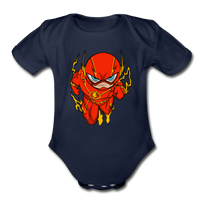 Character #32 Organic Short Sleeve Baby Bodysuit - dark navy