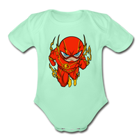 Character #32 Organic Short Sleeve Baby Bodysuit - light mint