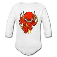 Character #32 Organic Long Sleeve Baby Bodysuit - white