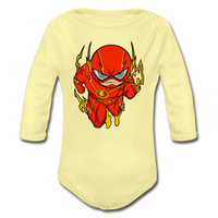 Character #32 Organic Long Sleeve Baby Bodysuit - washed yellow