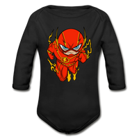 Character #32 Organic Long Sleeve Baby Bodysuit - black