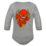 Character #32 Organic Long Sleeve Baby Bodysuit - heather gray