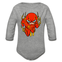 Character #32 Organic Long Sleeve Baby Bodysuit - heather gray