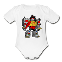 Character #33 Organic Short Sleeve Baby Bodysuit - white