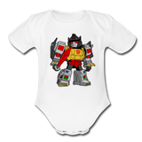 Character #33 Organic Short Sleeve Baby Bodysuit - white