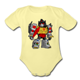 Character #33 Organic Short Sleeve Baby Bodysuit - washed yellow