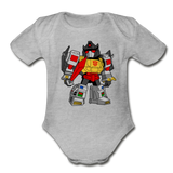 Character #33 Organic Short Sleeve Baby Bodysuit - heather gray