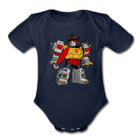 Character #33 Organic Short Sleeve Baby Bodysuit - dark navy