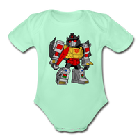 Character #33 Organic Short Sleeve Baby Bodysuit - light mint