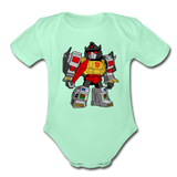 Character #33 Organic Short Sleeve Baby Bodysuit - light mint