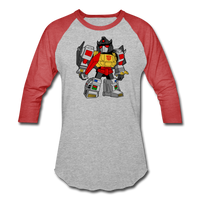 Character #33 Baseball T-Shirt - heather gray/red