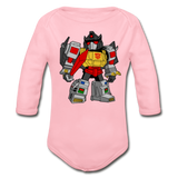 Character #33 Organic Long Sleeve Baby Bodysuit - light pink