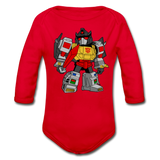 Character #33 Organic Long Sleeve Baby Bodysuit - red