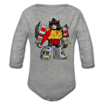 Character #33 Organic Long Sleeve Baby Bodysuit - heather gray