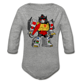 Character #33 Organic Long Sleeve Baby Bodysuit - heather gray