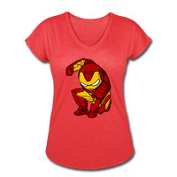 Character #34 Women's Tri-Blend V-Neck T-Shirt - heather red