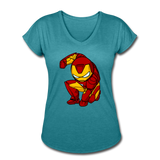 Character #34 Women's Tri-Blend V-Neck T-Shirt - heather turquoise