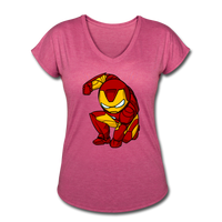 Character #34 Women's Tri-Blend V-Neck T-Shirt - heather raspberry