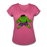 Character #35 Women's Tri-Blend V-Neck T-Shirt - heather raspberry