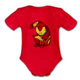Character #34 Organic Short Sleeve Baby Bodysuit - red