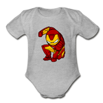Character #34 Organic Short Sleeve Baby Bodysuit - heather gray