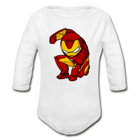 Character #34 Organic Long Sleeve Baby Bodysuit - white