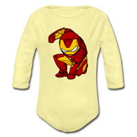 Character #34 Organic Long Sleeve Baby Bodysuit - washed yellow