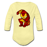 Character #34 Organic Long Sleeve Baby Bodysuit - washed yellow