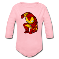 Character #34 Organic Long Sleeve Baby Bodysuit - light pink
