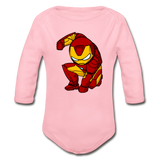 Character #34 Organic Long Sleeve Baby Bodysuit - light pink