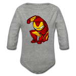 Character #34 Organic Long Sleeve Baby Bodysuit - heather gray