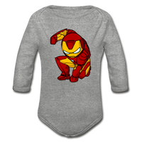 Character #34 Organic Long Sleeve Baby Bodysuit - heather gray