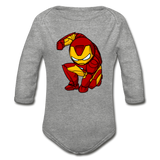 Character #34 Organic Long Sleeve Baby Bodysuit - heather gray