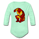 Character #34 Organic Long Sleeve Baby Bodysuit - light mint