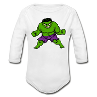 Character #35 Organic Long Sleeve Baby Bodysuit - white