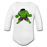 Character #35 Organic Long Sleeve Baby Bodysuit - white