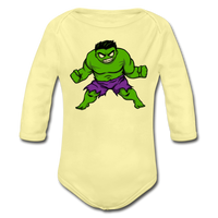 Character #35 Organic Long Sleeve Baby Bodysuit - washed yellow