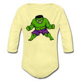 Character #35 Organic Long Sleeve Baby Bodysuit - washed yellow