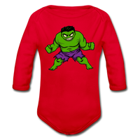 Character #35 Organic Long Sleeve Baby Bodysuit - red