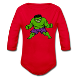 Character #35 Organic Long Sleeve Baby Bodysuit - red