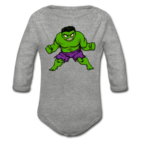 Character #35 Organic Long Sleeve Baby Bodysuit - heather gray