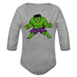 Character #35 Organic Long Sleeve Baby Bodysuit - heather gray