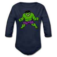 Character #35 Organic Long Sleeve Baby Bodysuit - dark navy