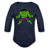 Character #35 Organic Long Sleeve Baby Bodysuit - dark navy