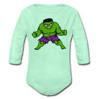 Character #35 Organic Long Sleeve Baby Bodysuit - light mint