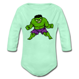 Character #35 Organic Long Sleeve Baby Bodysuit - light mint