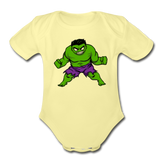 Character #35 Organic Short Sleeve Baby Bodysuit - washed yellow