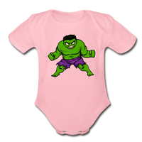 Character #35 Organic Short Sleeve Baby Bodysuit - light pink
