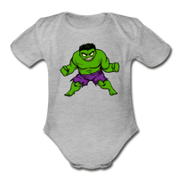 Character #35 Organic Short Sleeve Baby Bodysuit - heather gray